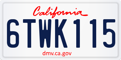 CA license plate 6TWK115