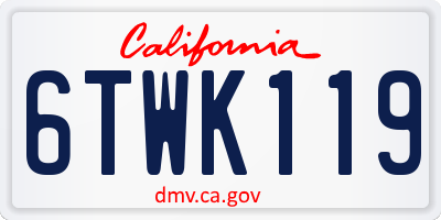 CA license plate 6TWK119