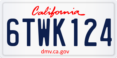 CA license plate 6TWK124