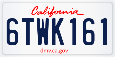 CA license plate 6TWK161