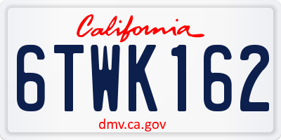 CA license plate 6TWK162
