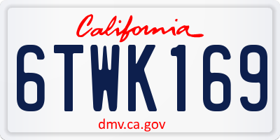 CA license plate 6TWK169