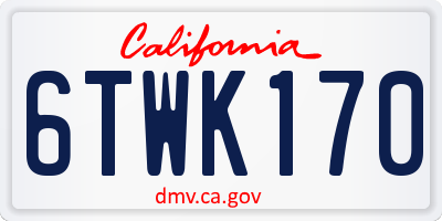 CA license plate 6TWK170