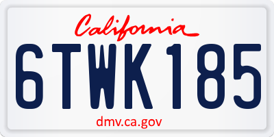 CA license plate 6TWK185