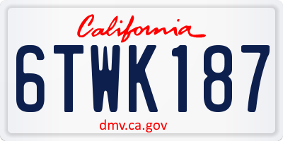 CA license plate 6TWK187
