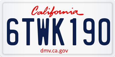 CA license plate 6TWK190