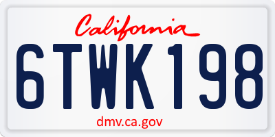 CA license plate 6TWK198