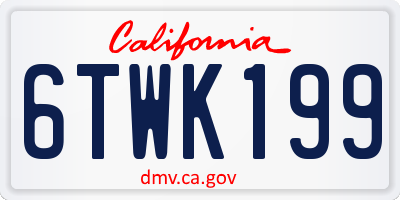 CA license plate 6TWK199