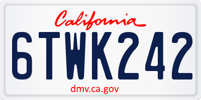 CA license plate 6TWK242