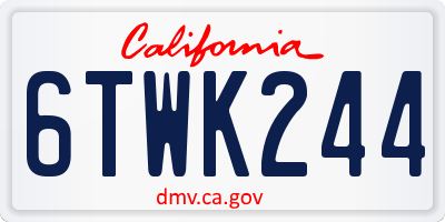 CA license plate 6TWK244