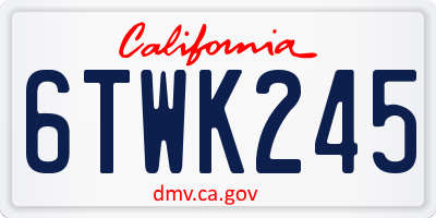 CA license plate 6TWK245