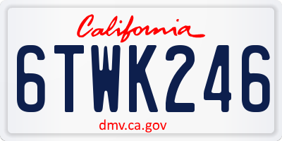CA license plate 6TWK246