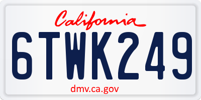 CA license plate 6TWK249