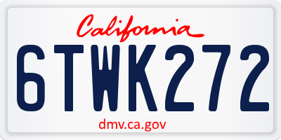 CA license plate 6TWK272