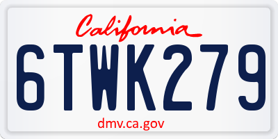 CA license plate 6TWK279