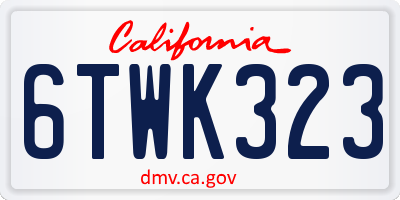 CA license plate 6TWK323