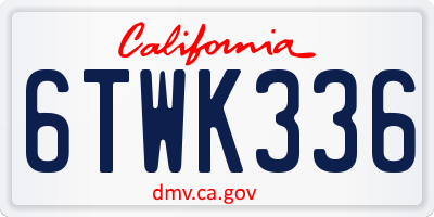 CA license plate 6TWK336