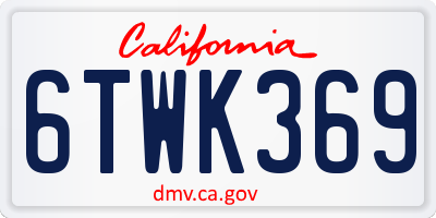 CA license plate 6TWK369