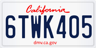 CA license plate 6TWK405