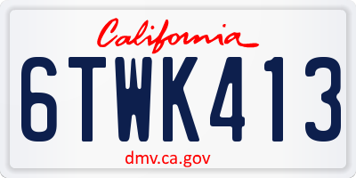 CA license plate 6TWK413