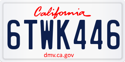 CA license plate 6TWK446