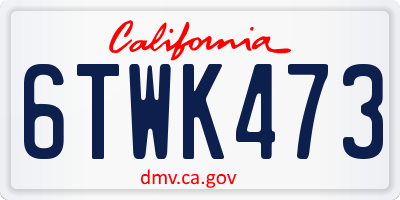 CA license plate 6TWK473