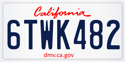 CA license plate 6TWK482