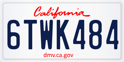 CA license plate 6TWK484