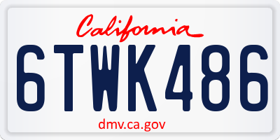 CA license plate 6TWK486