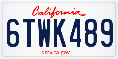 CA license plate 6TWK489