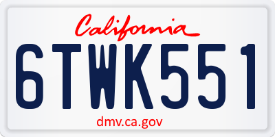 CA license plate 6TWK551