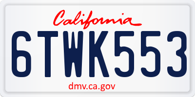CA license plate 6TWK553