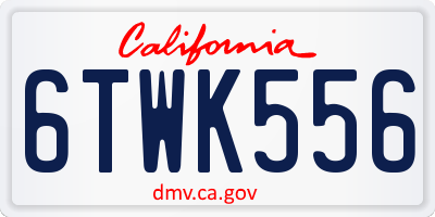 CA license plate 6TWK556