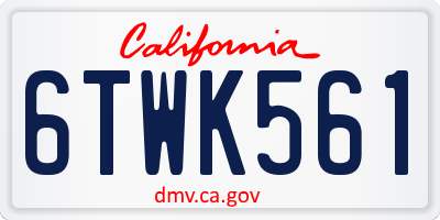 CA license plate 6TWK561