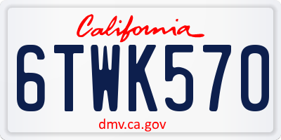 CA license plate 6TWK570