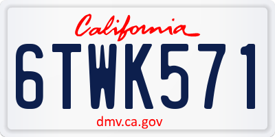 CA license plate 6TWK571