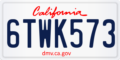 CA license plate 6TWK573