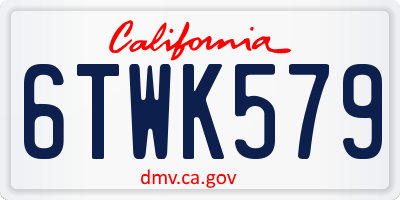 CA license plate 6TWK579