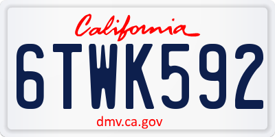 CA license plate 6TWK592