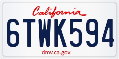 CA license plate 6TWK594