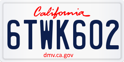 CA license plate 6TWK602