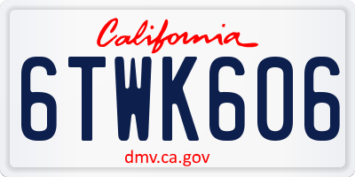 CA license plate 6TWK606