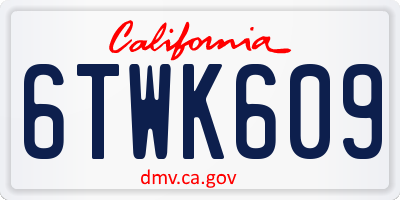 CA license plate 6TWK609