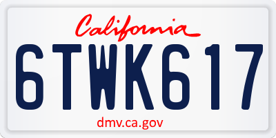 CA license plate 6TWK617