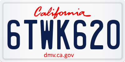 CA license plate 6TWK620