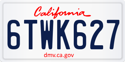 CA license plate 6TWK627
