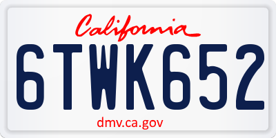 CA license plate 6TWK652