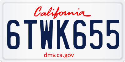 CA license plate 6TWK655