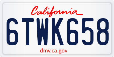 CA license plate 6TWK658