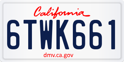 CA license plate 6TWK661